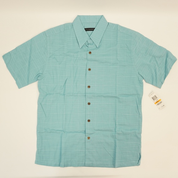 Via Europa Other - Via Europa Short Sleeve Rayon Blend Shirt Teal Via Europa Other - Via Europa Short Sleeve Rayon Blend Shirt Teal